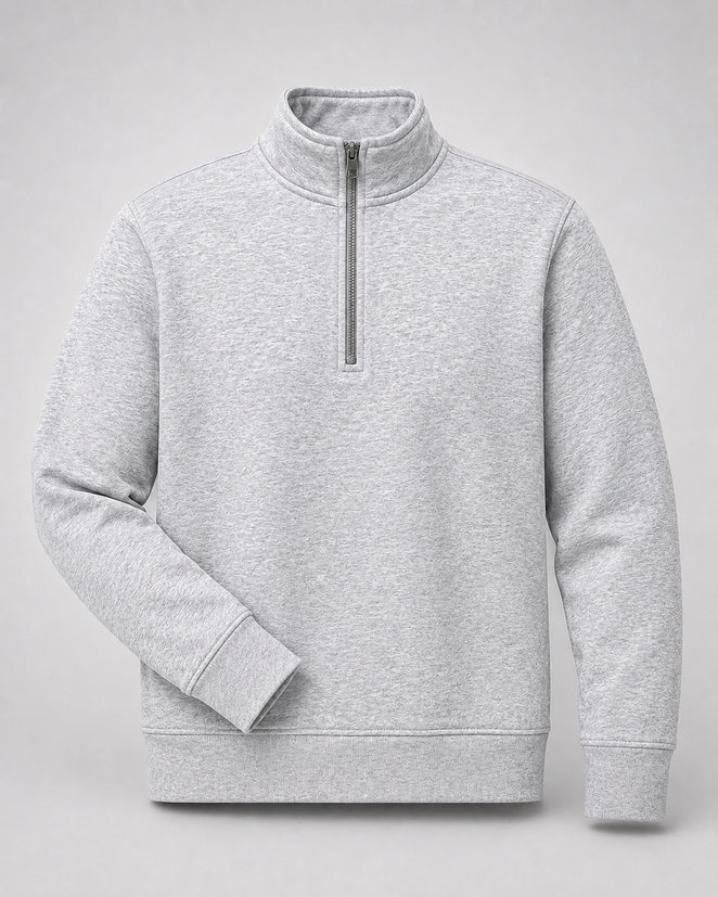 Grey - Half-Zip Sweatshirt