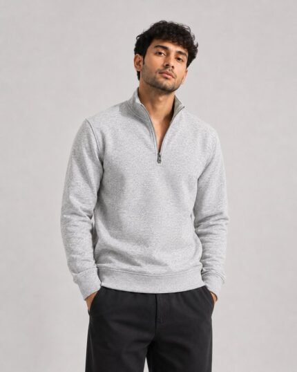 Grey – Essential Mock Neck Pullover