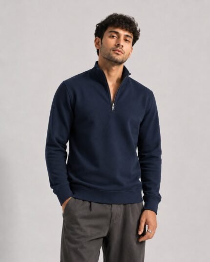 Navy Blue – Essential Mock Neck Pullover