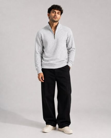 Grey – Essential Mock Neck Pullover